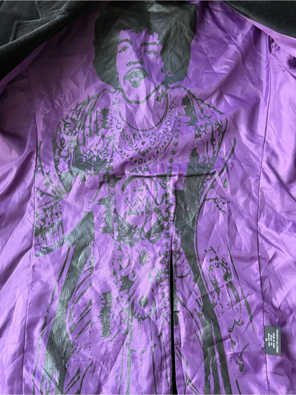 Dragonfly Clothing Co Hendrix Sz M Black Men's Velvet Blazer with Purple Lining